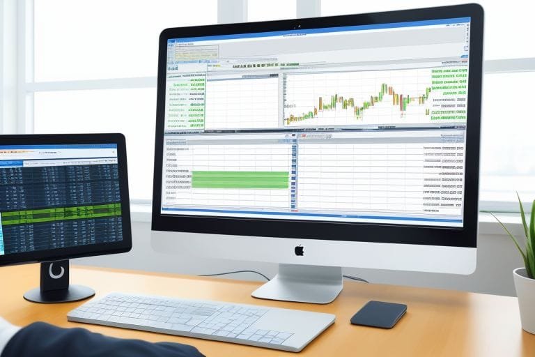 Esempio di grafico tecnico utilizzato in un software di trading